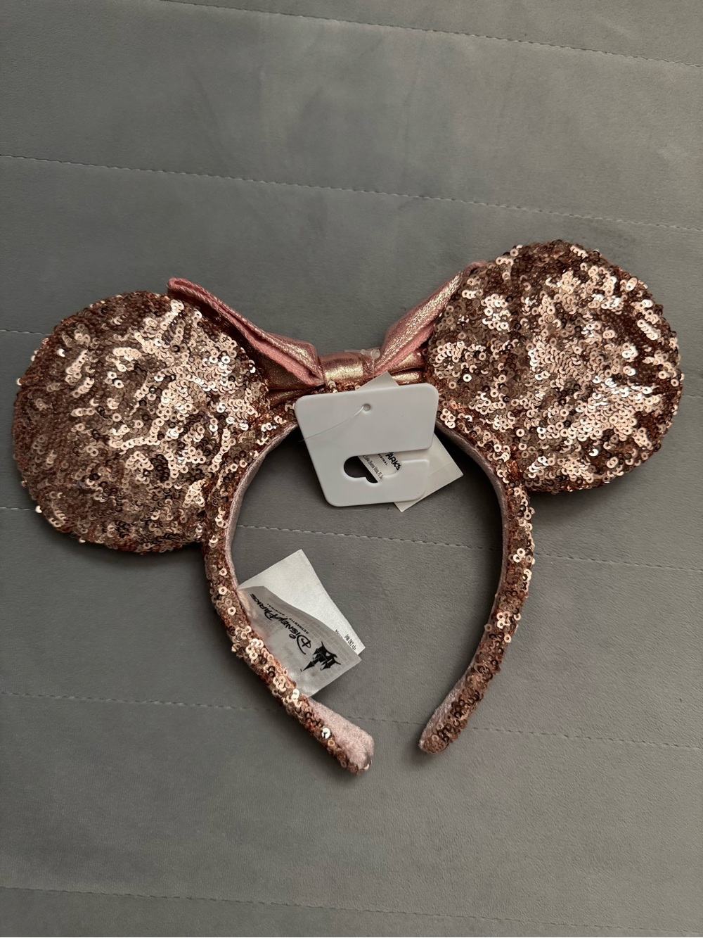 Disney Parks Rose Gold Sequin Minnie Ears Headband - Picture 2 of 2